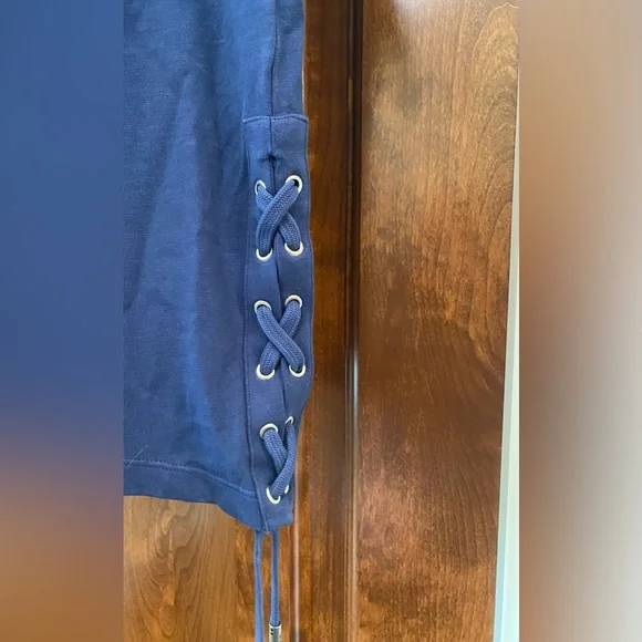 The Kooples Women’s Chaos Reigns Side Tie T-shirt in Blue Sz L NWT MSRP $155 - Picture 5 of 9